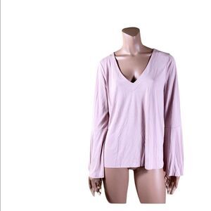 NEW Lucky Brand antique pink bell long sleeves top M